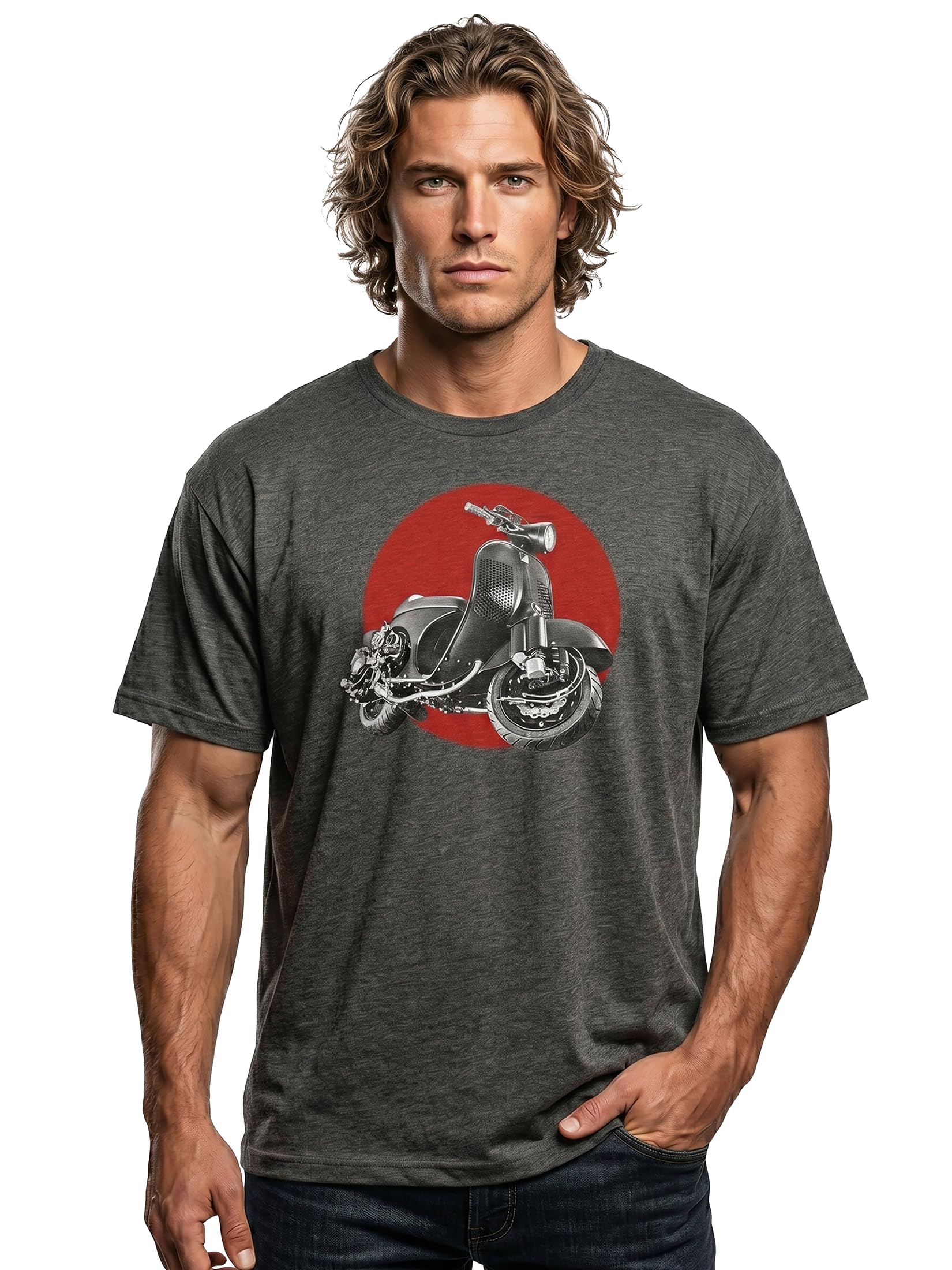 Makaya Vintage Tuning Scooter T-Shirt Uomo Cotone