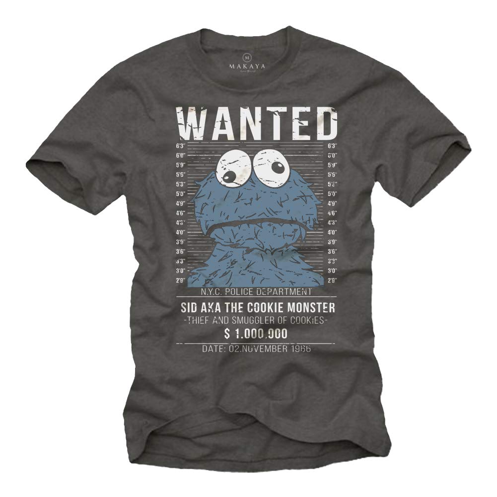 MAKAYA Wanted T-Shirt Uomo XL 100% Cotone Girocollo