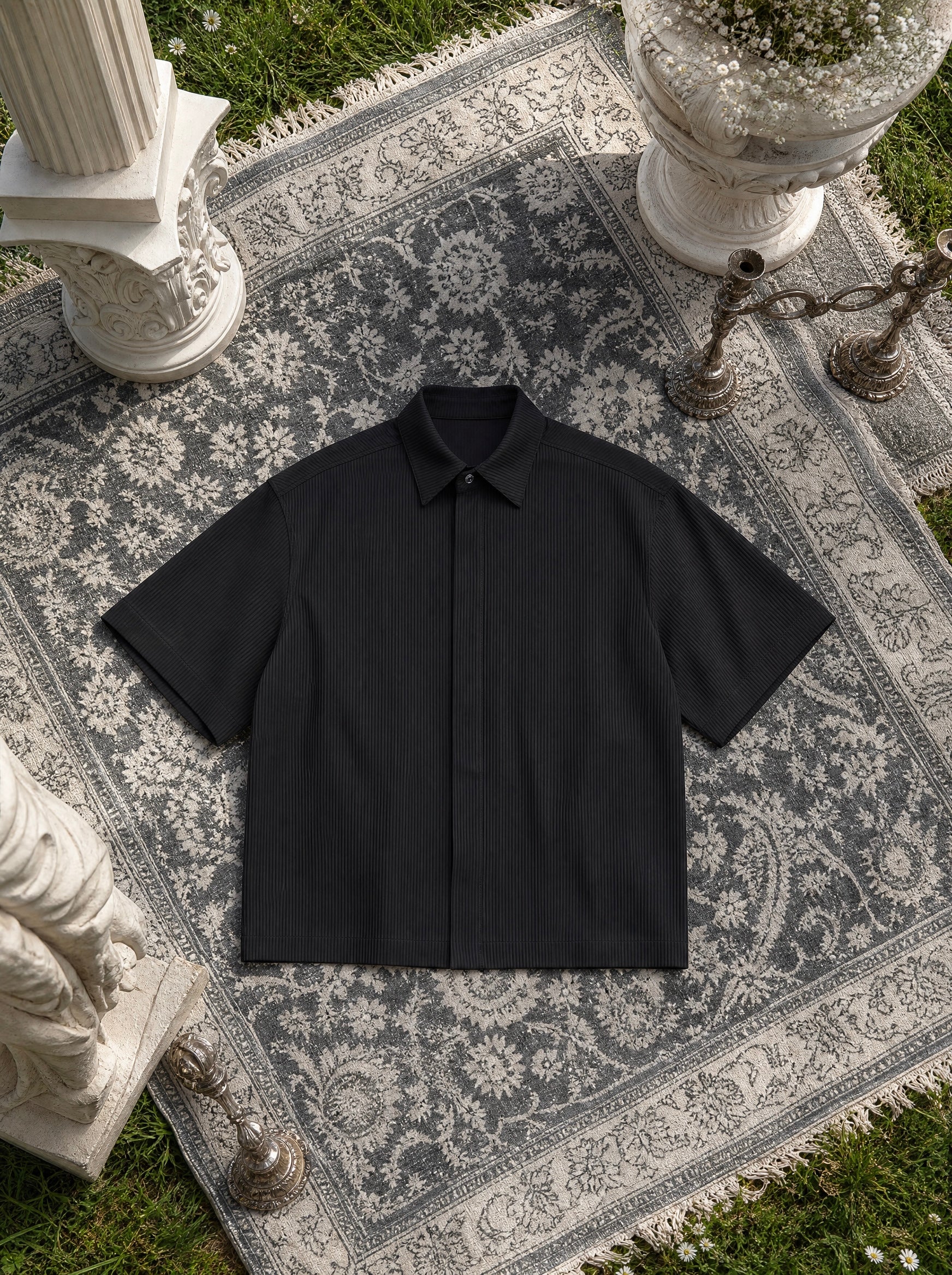 Tiat Occulta bellezza Shade shirt camicia cotone plissettata