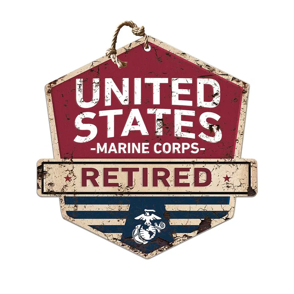 7.62 Design USMC Retired Targa Legno 50x50 cm Corda