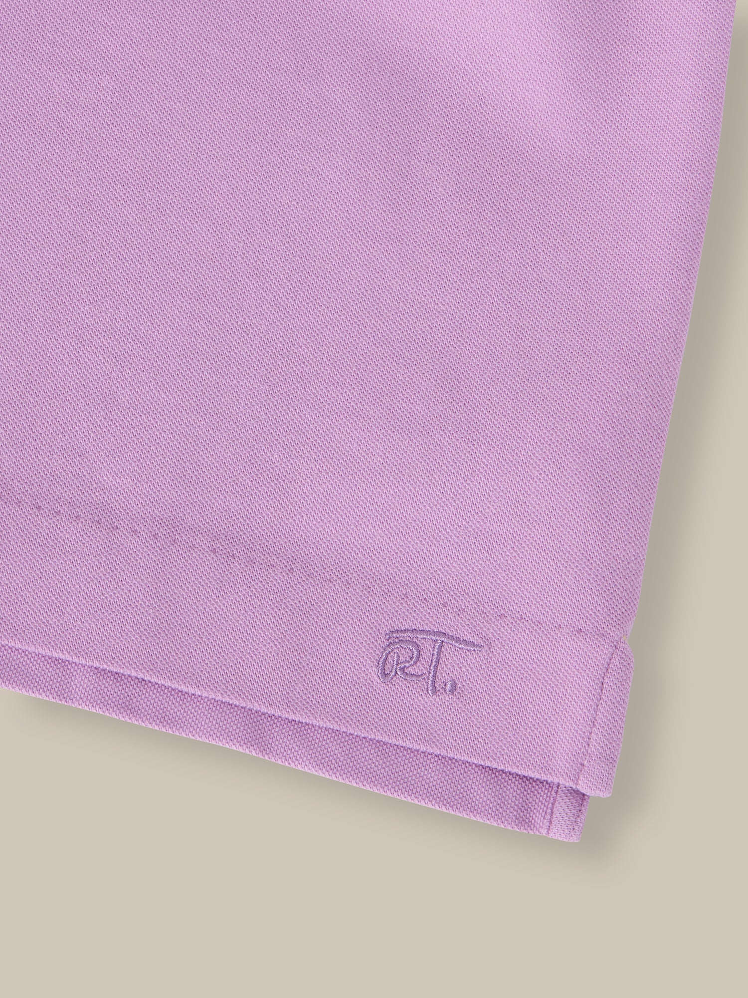 Robert Talbott Walker polo cotone piqué lavanda manica corta
