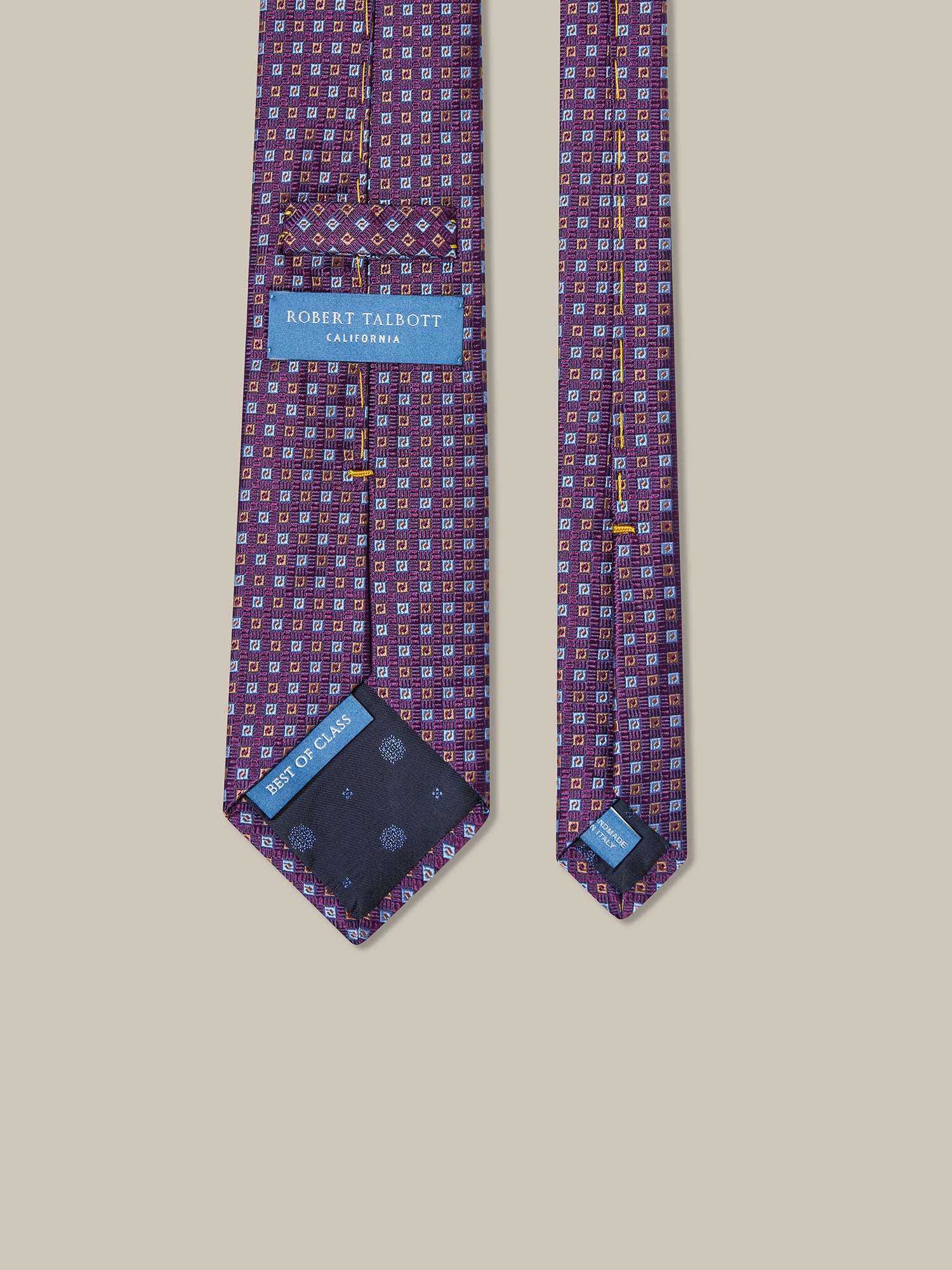 Robert Talbott Robert Square Neat Cravatta Seta Viola