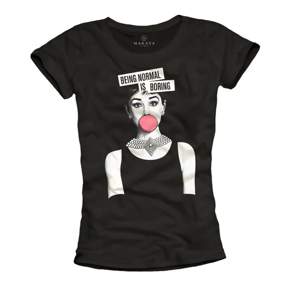 Makaya T-Shirt Donna Being Normal is Boring Maglietta M Cotone