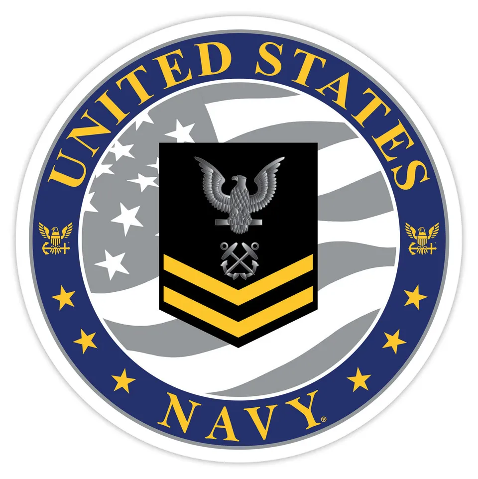 7.62 Design Automotive Decal Vinile Navy E-5 3.5"