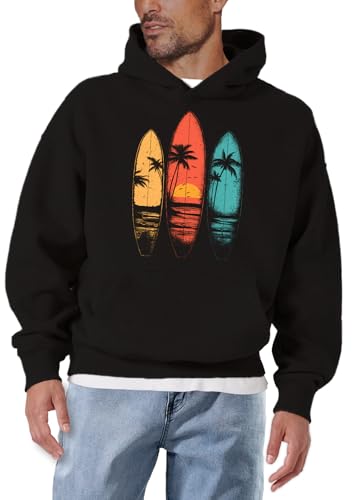 MAKAYA Surf Palme felpa con cappuccio uomo M vintage