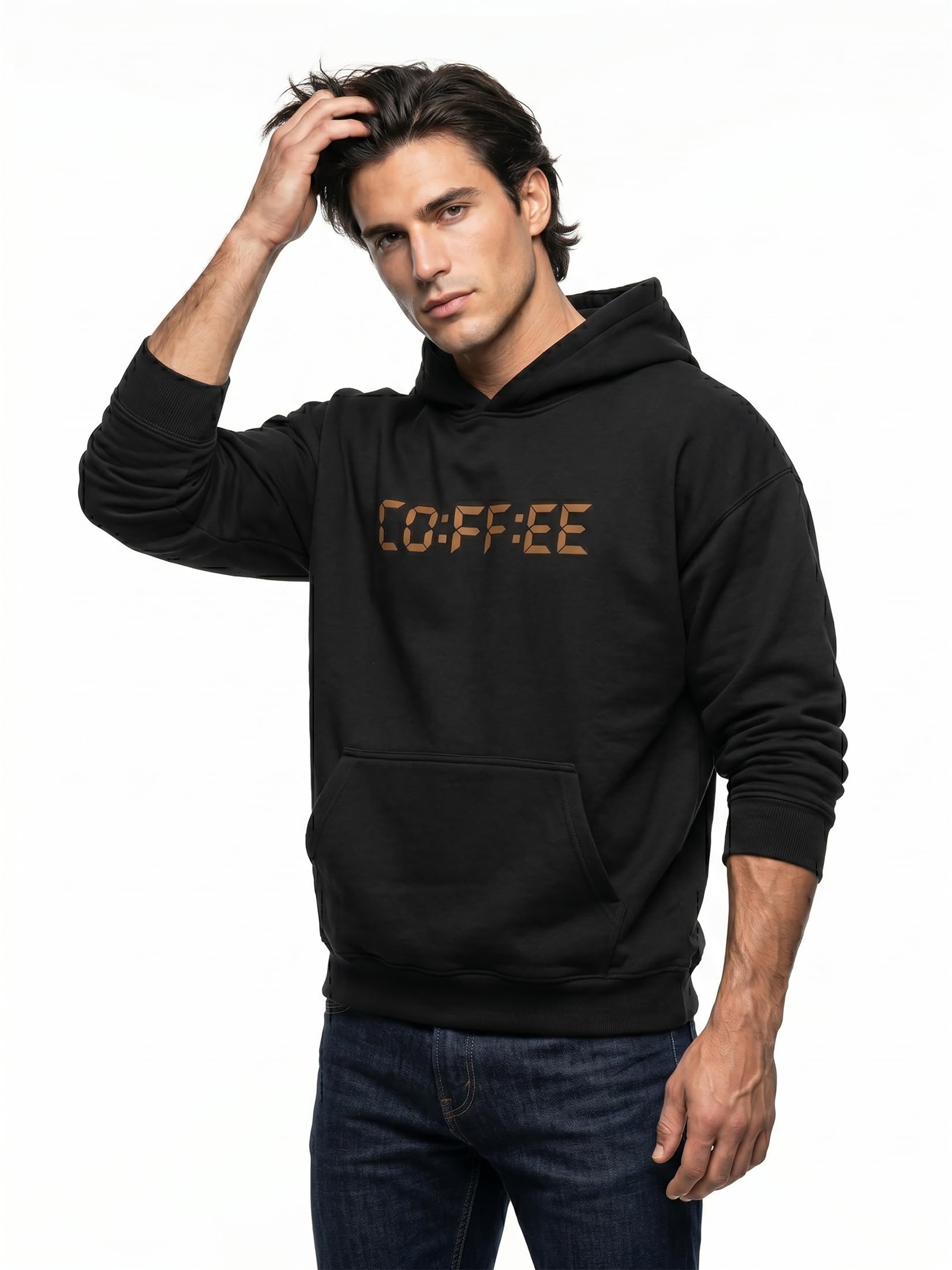 MAKAYA Coffee Time felpa cappuccio uomo M cotone barista