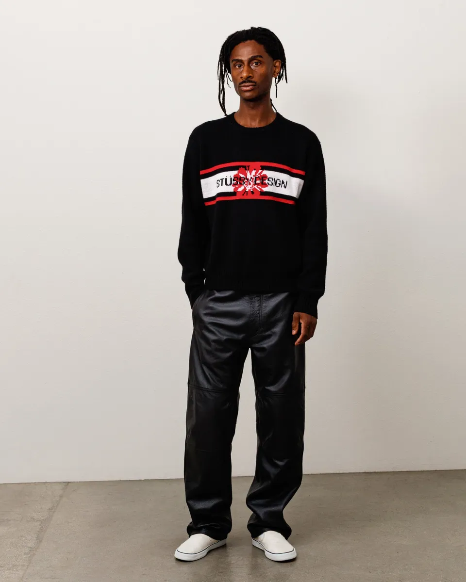 Stussy Pantaloni Moto in Pelle pantaloni pelle Black
