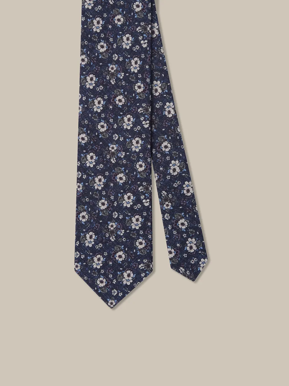 Robert Talbott Small Floral cravatta seta blu REG