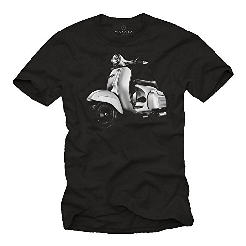 MAKAYA Special 125 T-Shirt Uomo Moto Vintage 100% Cotone