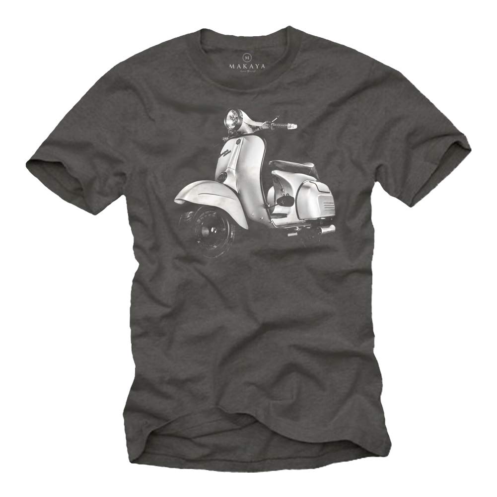 MAKAYA Special 125 T-Shirt Uomo Moto Vintage 100% Cotone