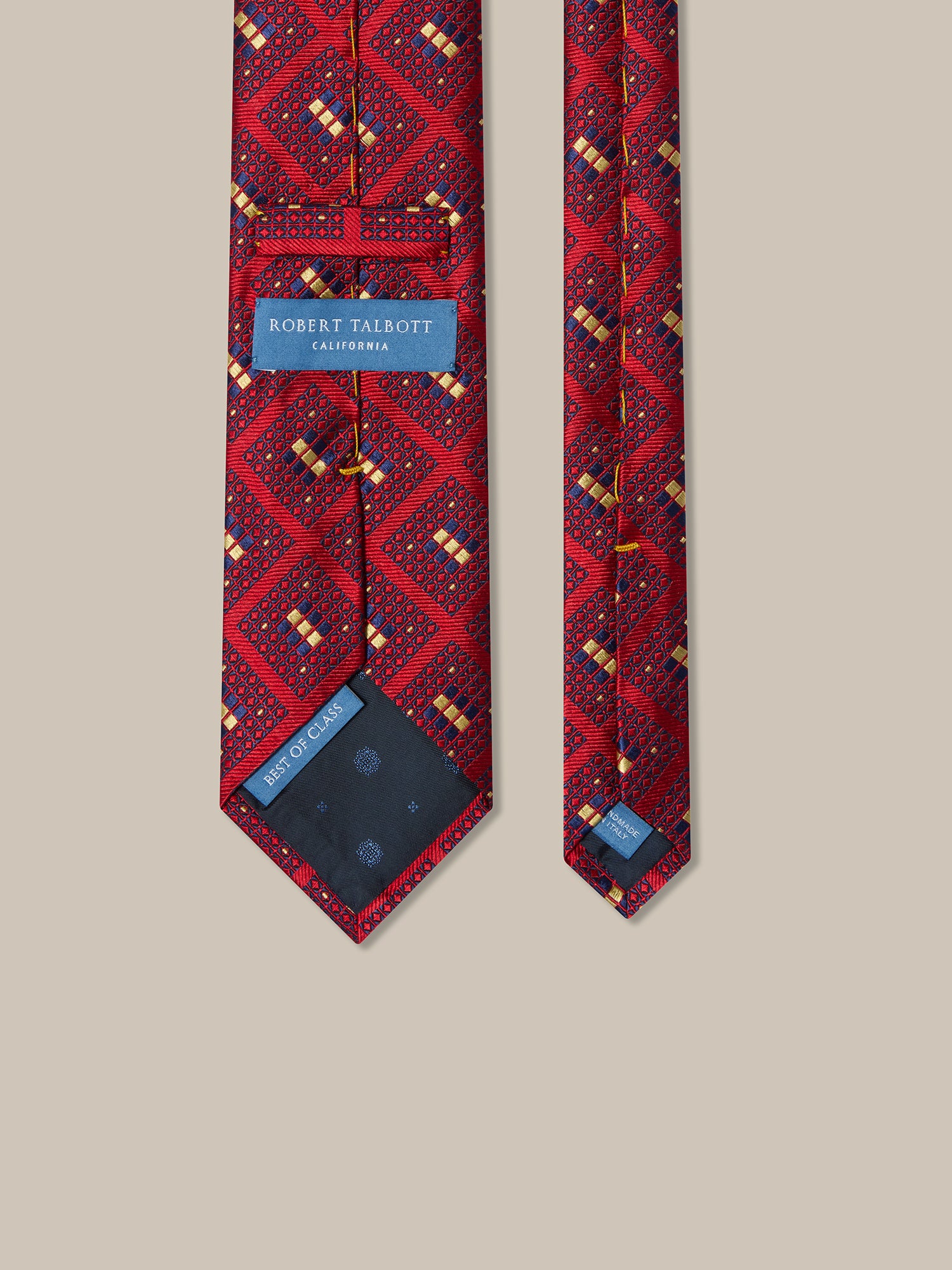 Robert Talbott Royal Blocks Best of Class Cravatta Seta Rosso