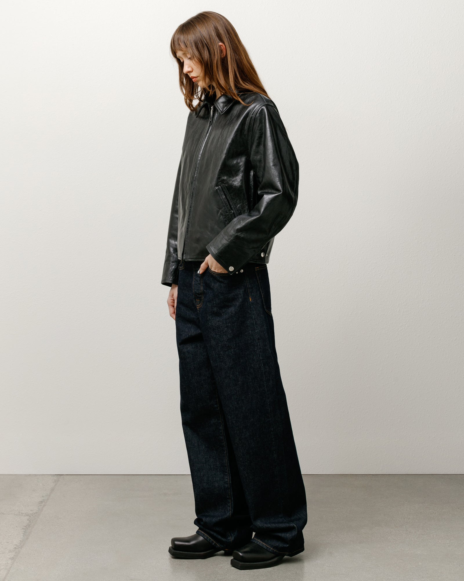 Stussy Garage Jacket Giacca Pelle Black trapuntata YKK
