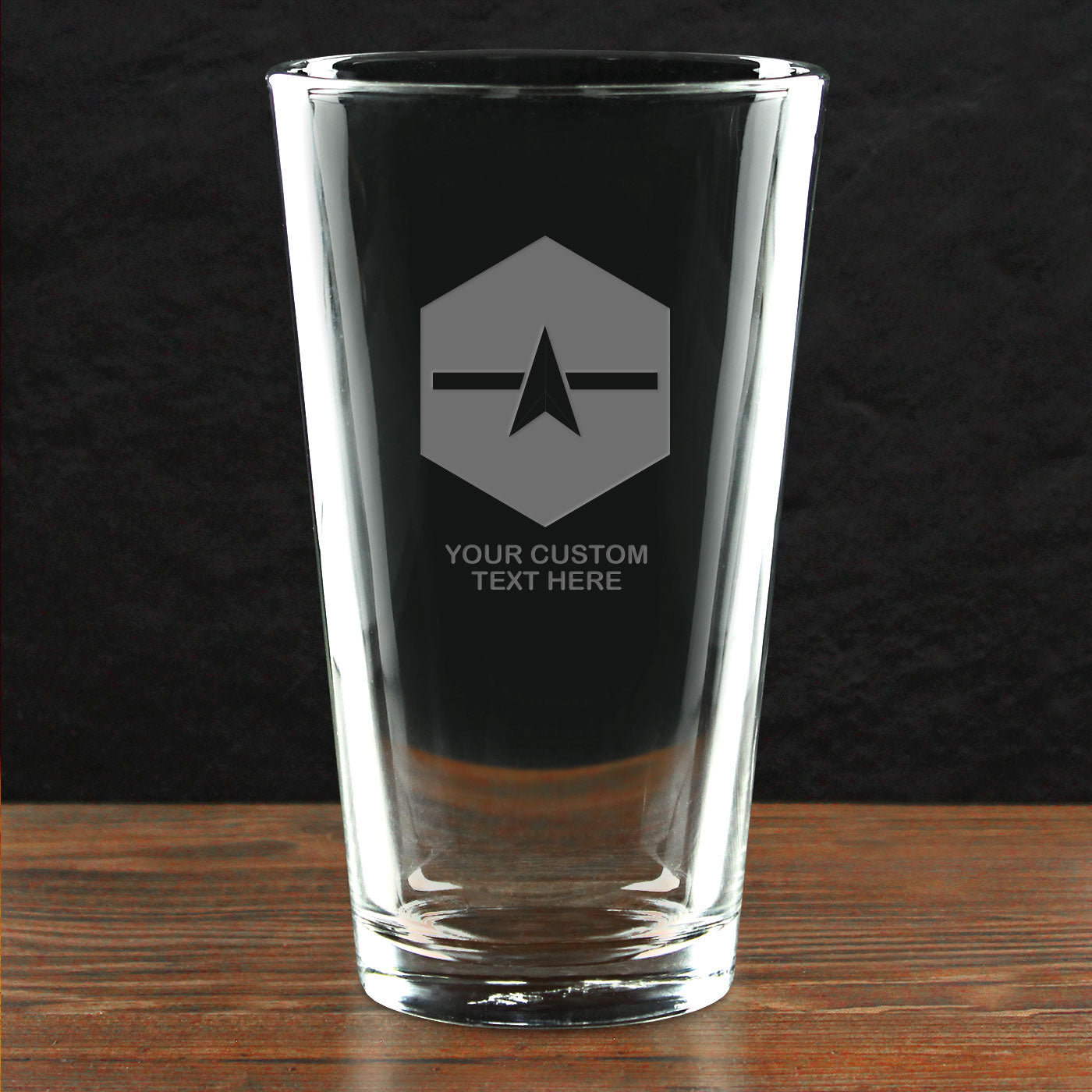 7.62 Design Space Force bicchiere pinta 473 ml vetro personalizzato