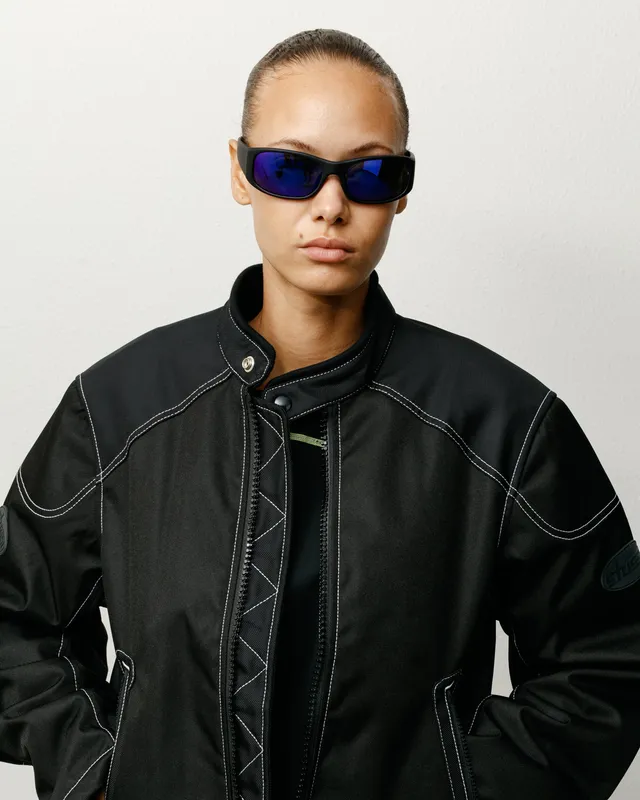 Stussy Mikey Sunglasses occhiali sole nero lente blu