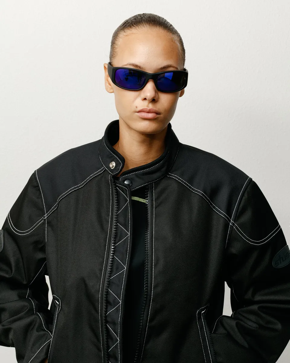 Stussy Mikey Sunglasses occhiali sole nero lente blu