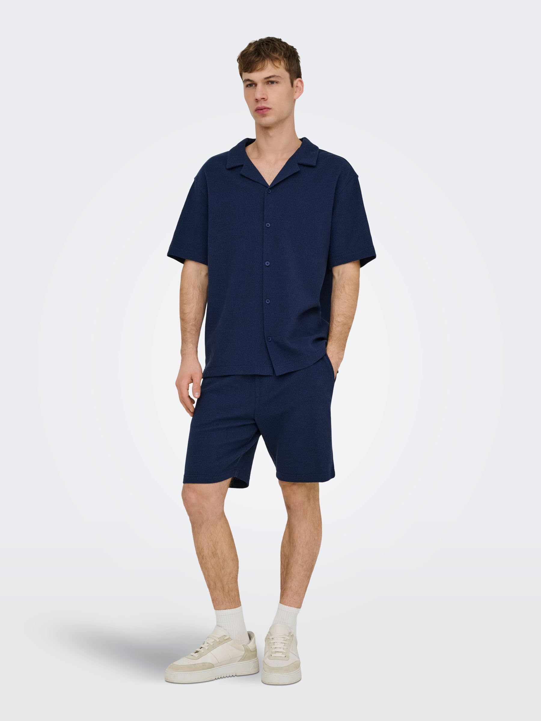 Only & Sons OnsKosta Vita Alta Regular Fit Shorts Uomo Blu