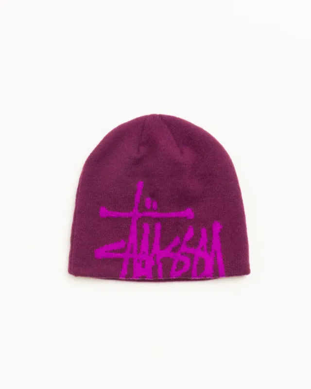 Stussy Skullcap Basic berretto prugna acrilico