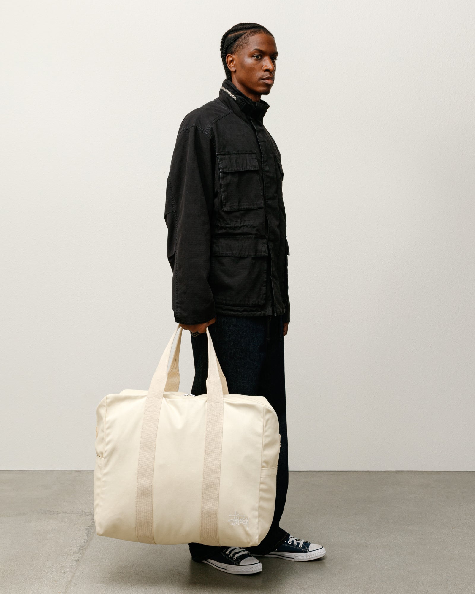 Stussy Canvas Flight Bag borsa tela Natural