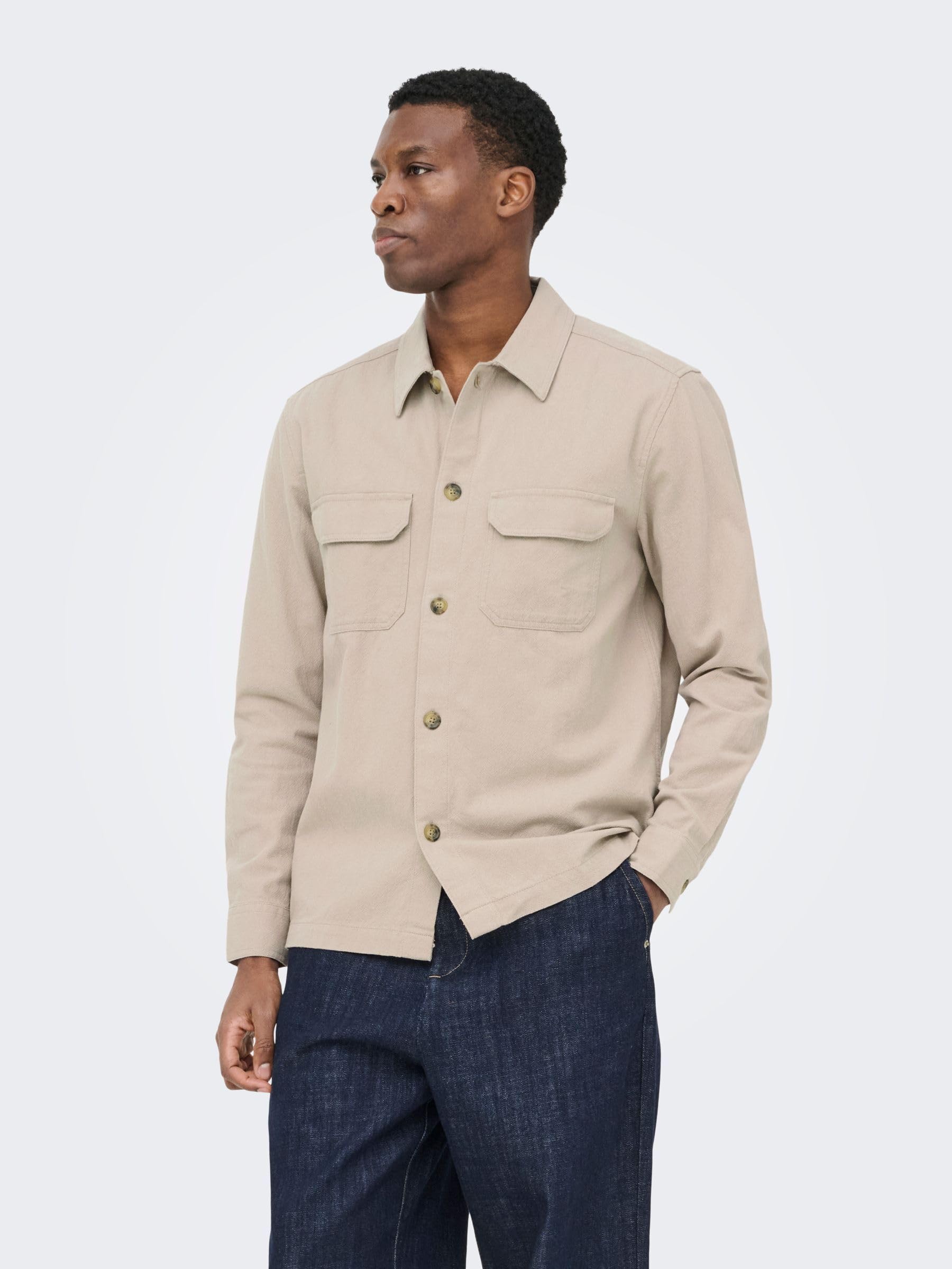 ONLY & SONS Onscolt 0570 Camicia Uomo Gardenia M Cotone