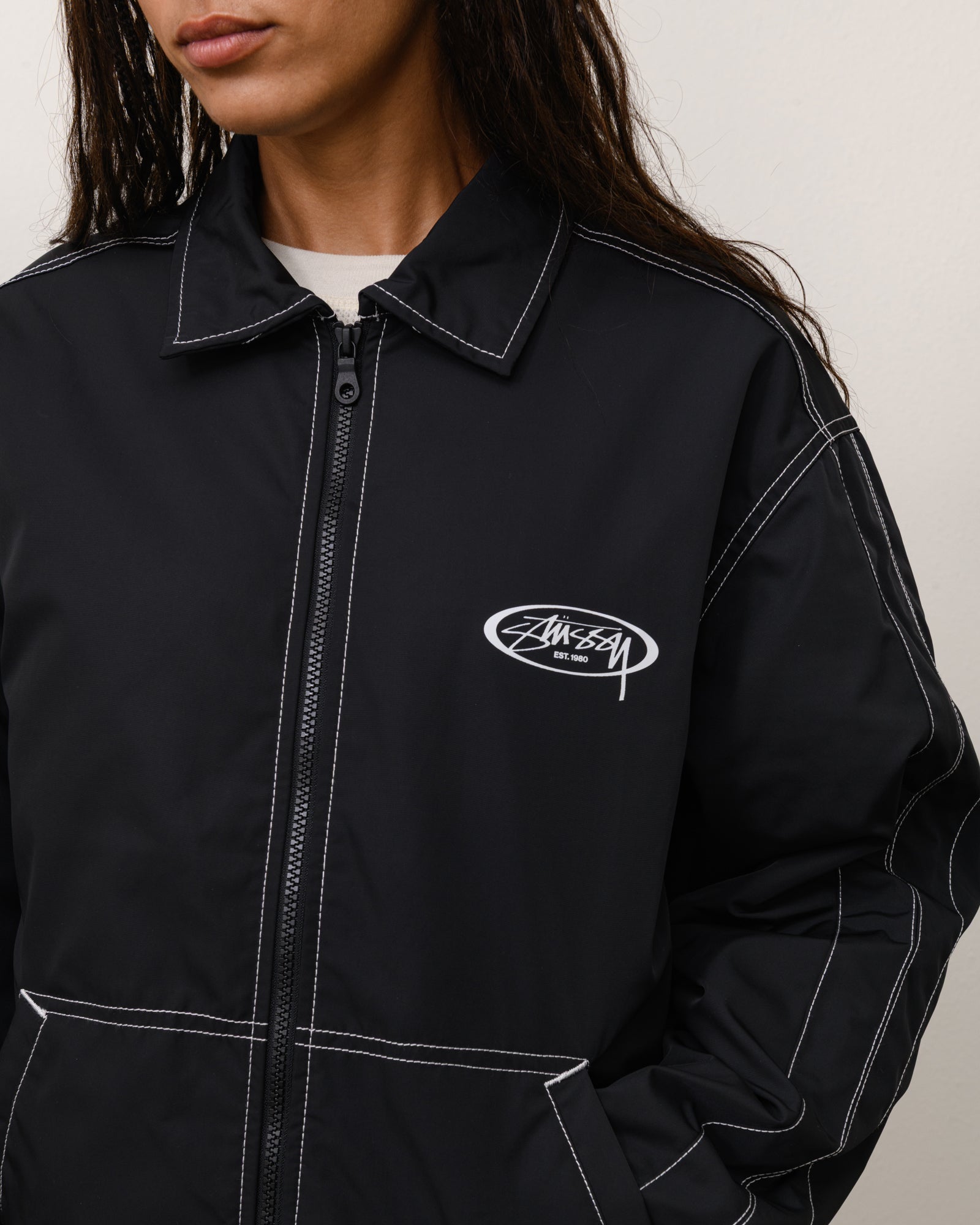 Stussy Offshore Jacket giacca nera nylon impermeabile