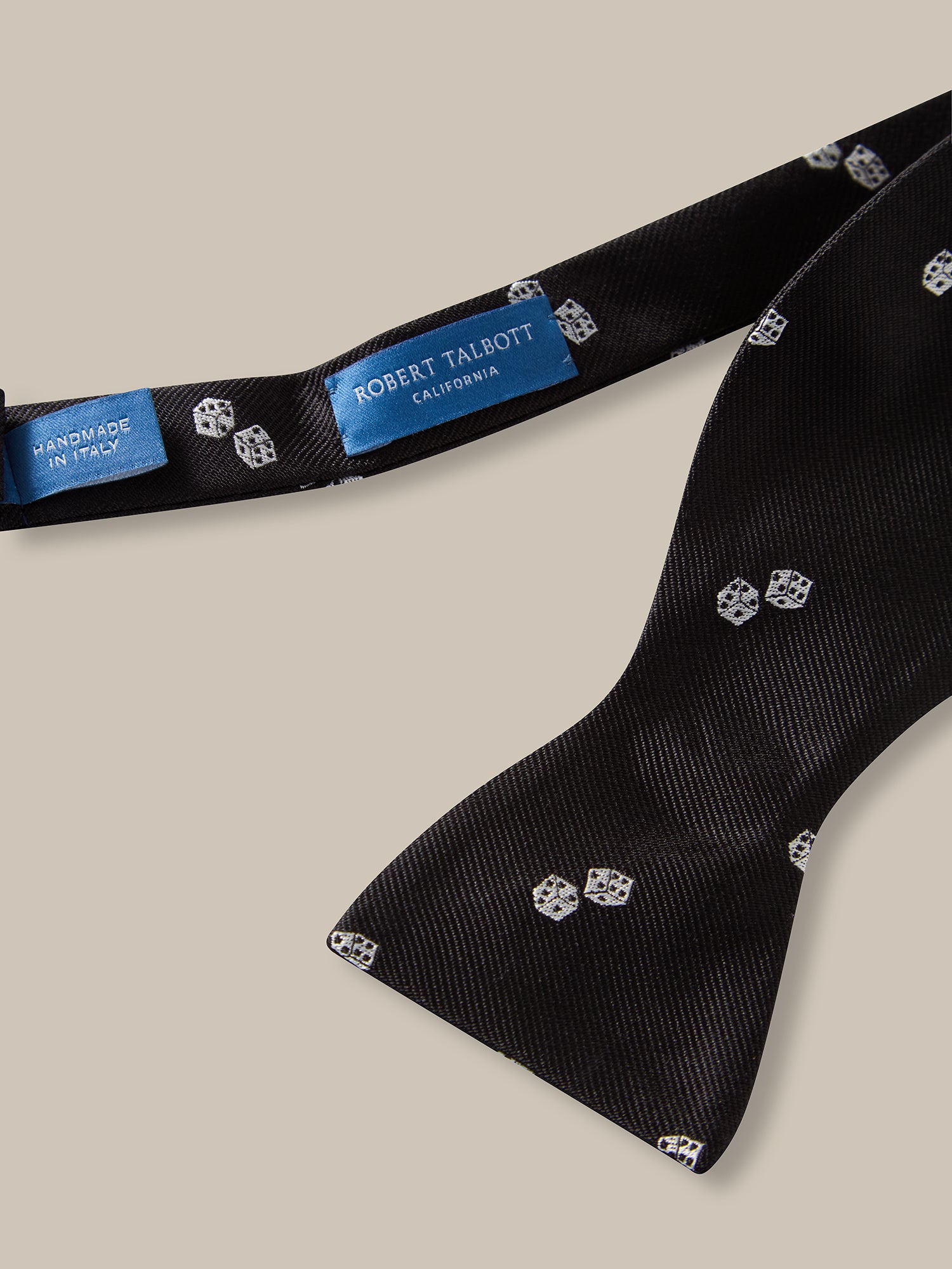 Robert Talbott Bow Ties Bond Dice papillon seta nero OS