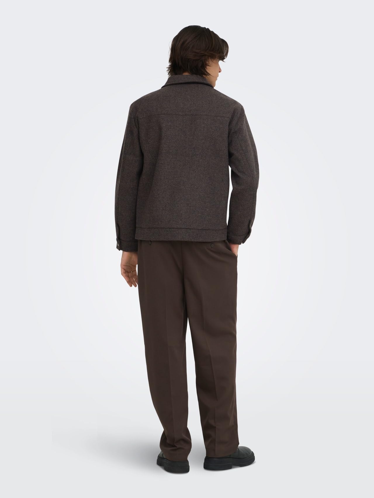 Only & Sons Onsrush Giacca Lana S Grigio Scuro Mélange Uomo