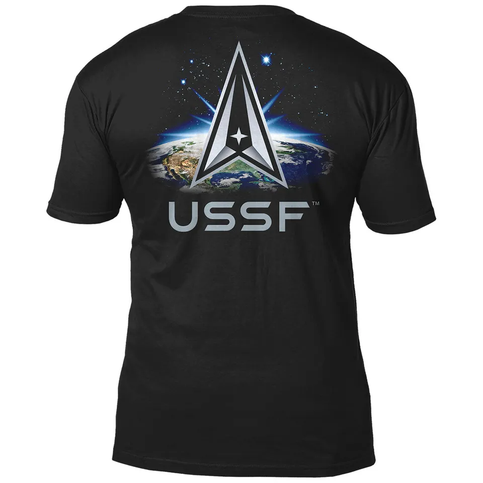 7.62 Design Space Force Earth Logo T-Shirt Uomo Nera L Cotone
