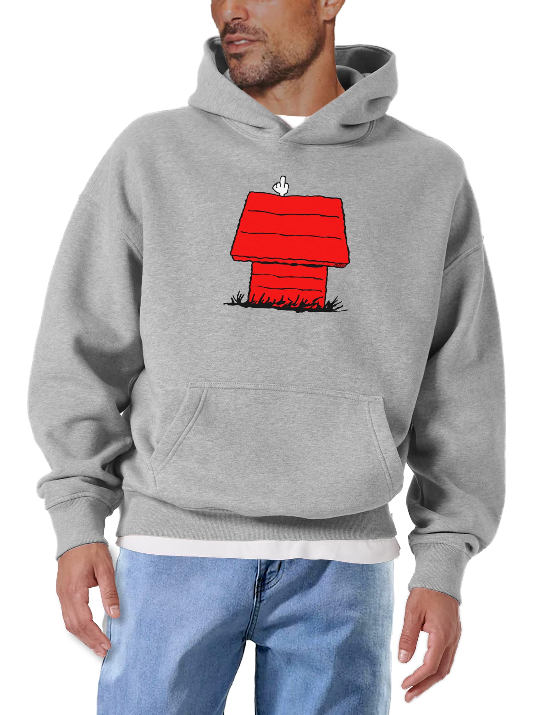 MAKAYA Felpe con Cappuccio Dog felpa uomo 4XL grigio