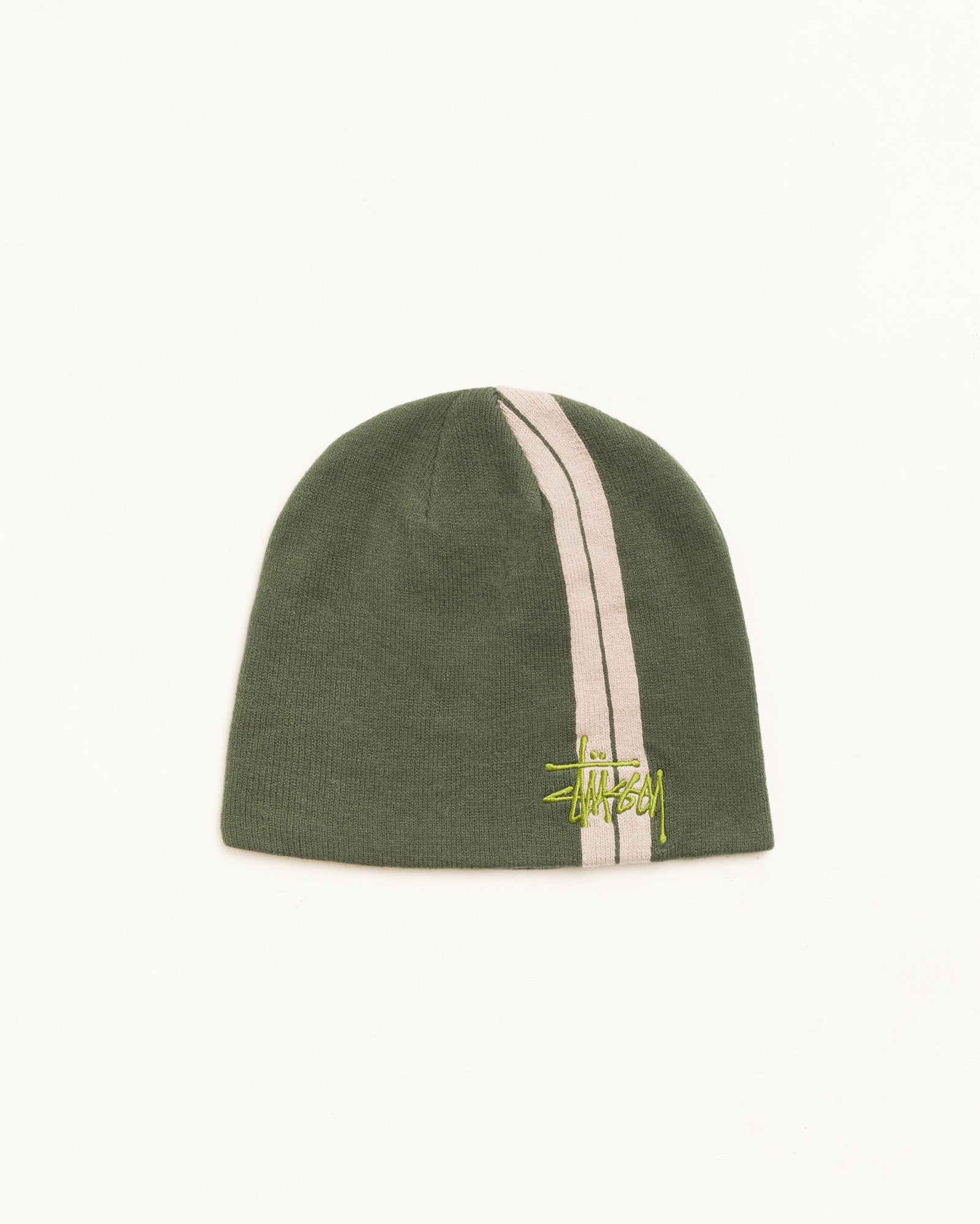 Stussy Double Stripe Skullcap beanie olive acrilico