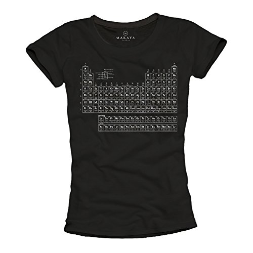 MAKAYA Tavola Periodica t-shirt donna cotone taglia L