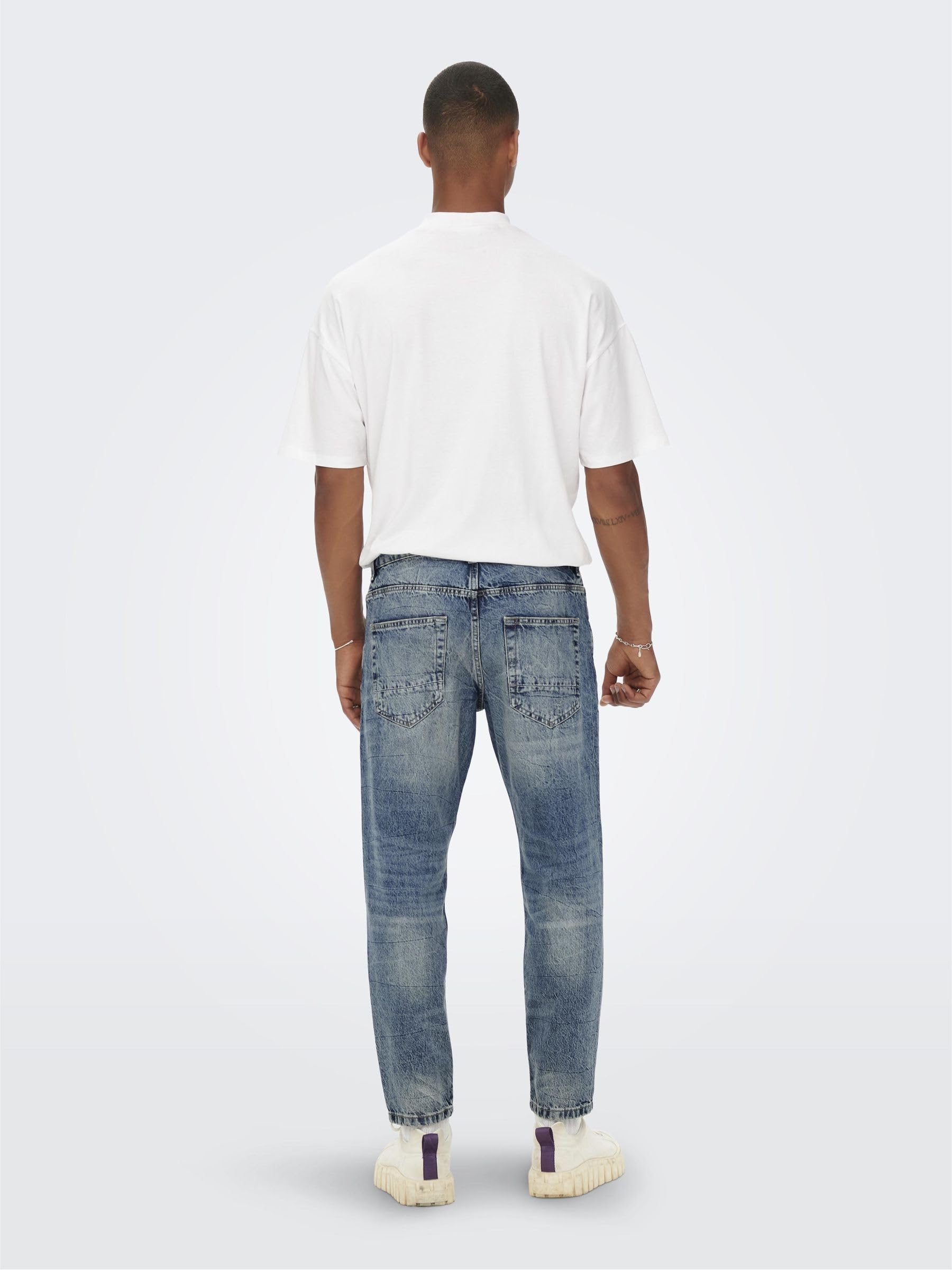 Only & Sons Jeans Uomo 33W/34L Blu Pacco da 2
