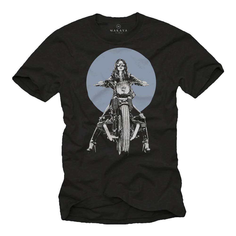 Makaya R100 Biker T-Shirt Moto Uomo M Cotone