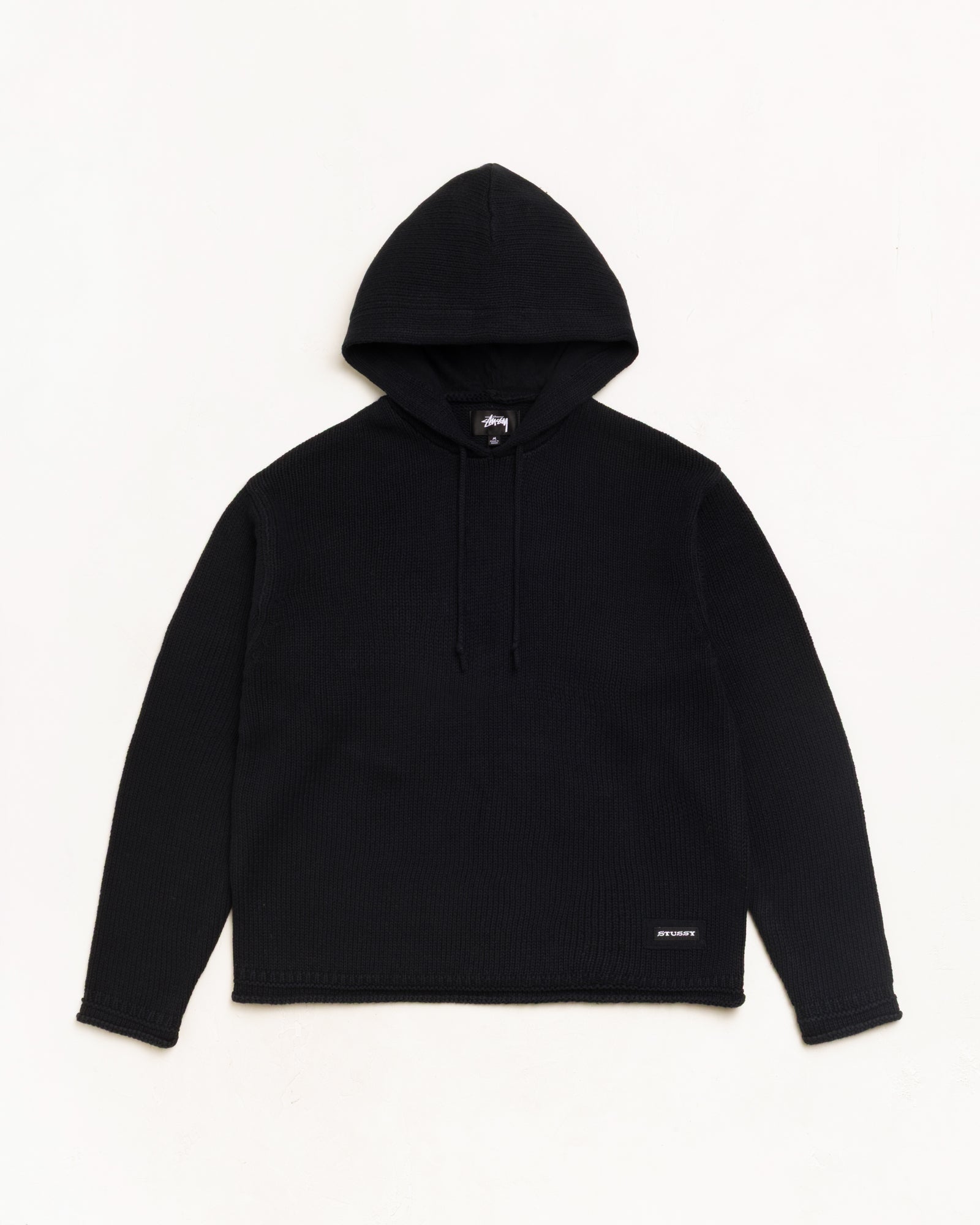 Stussy Beach Hooded Sweater felpa nera lino cotone