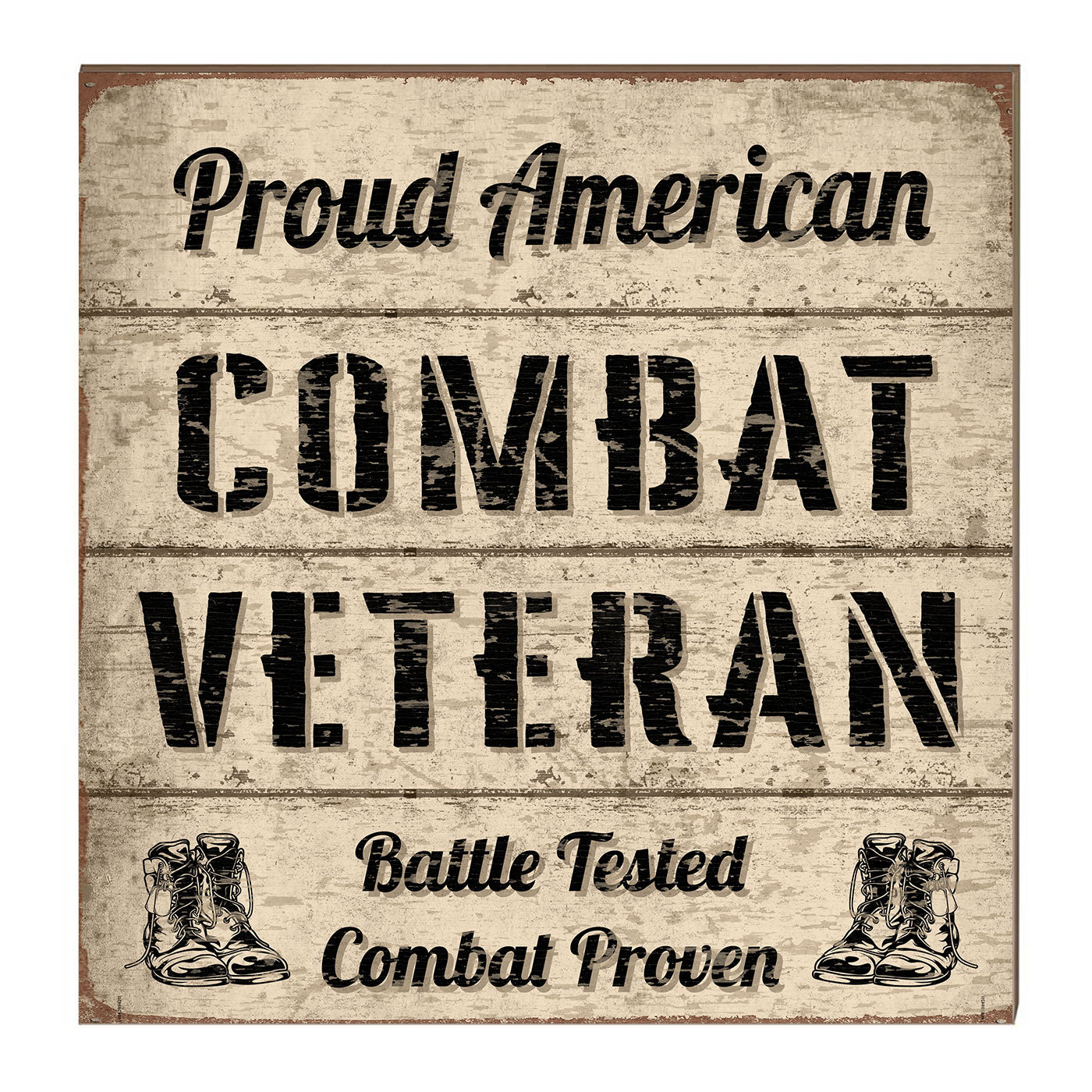 7.62 Design Proud Combat Veteran targa legno 25x25 cm blu