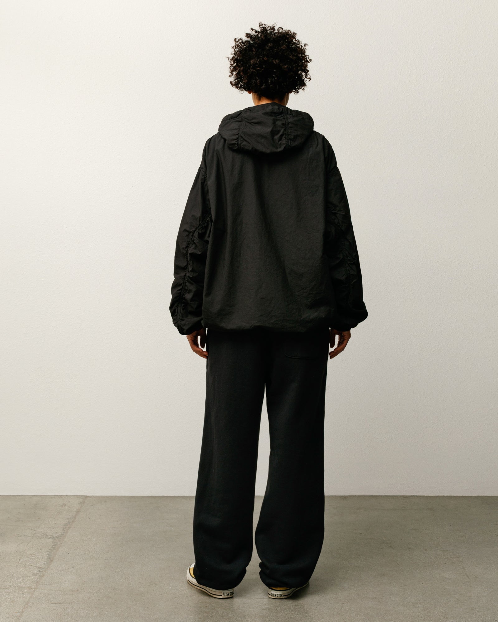 Stussy Double Cotton Hooded giacca nera cotone