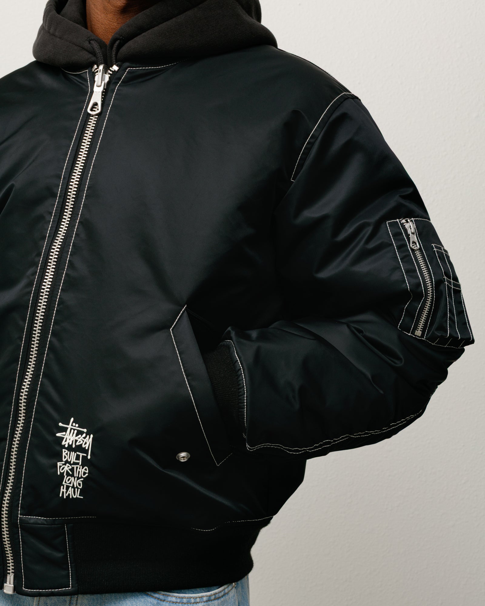 Stussy Built Reversible Bomber giacca Black nylon