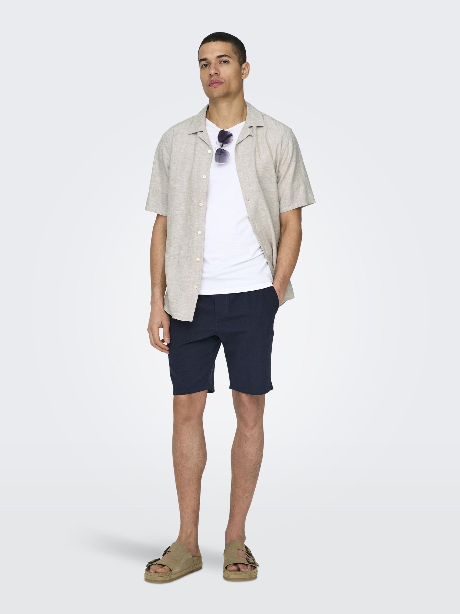ONLY & SONS Onslinus pantaloncini loose M blu navy cotone