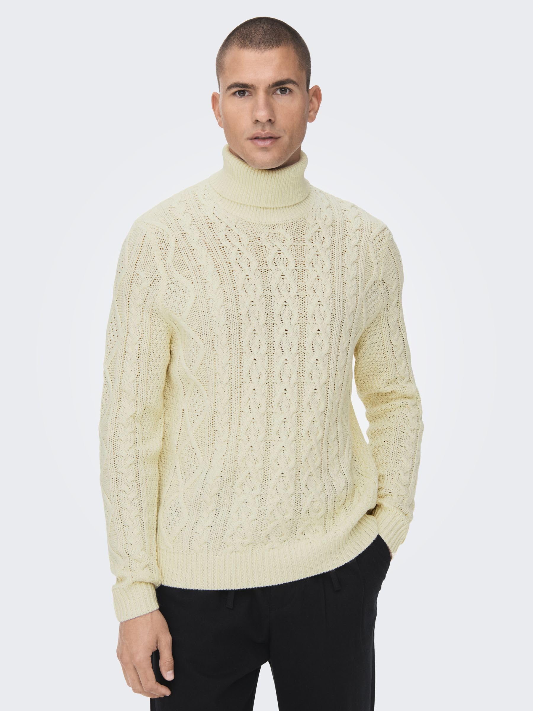 ONLY & SONS Maglieria Maglione Uomo M Bianco Antico
