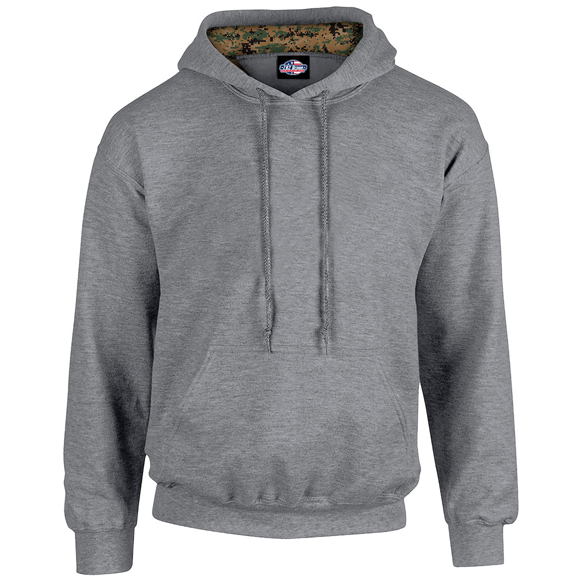 7.62 Design Woodland Camo felpa cappuccio nera misto cotone