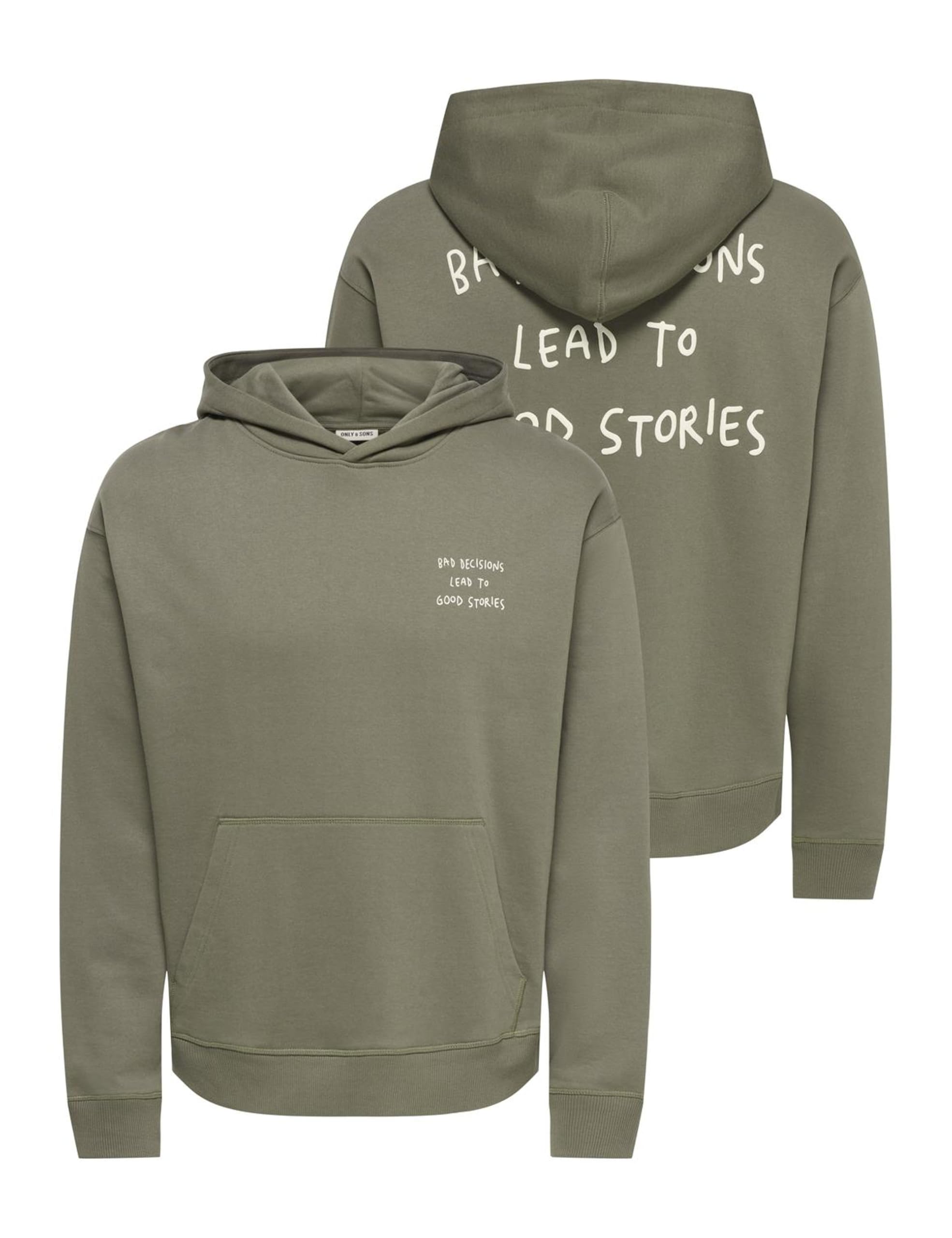 ONLY & SONS Onstroy Felpa Cappuccio Uomo Relaxed Grigio