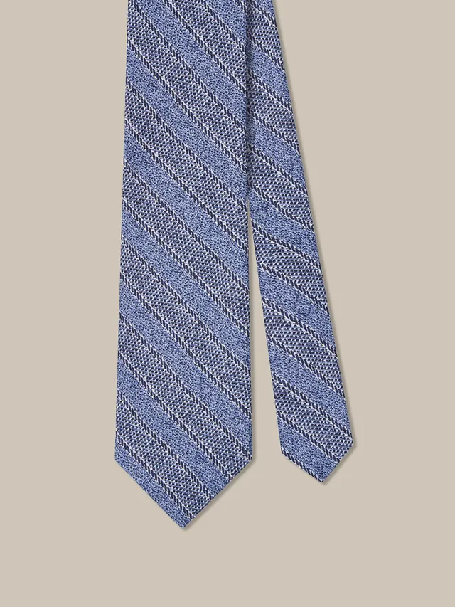Robert Talbott Robert Twill Cravatta Righe Seta Blu