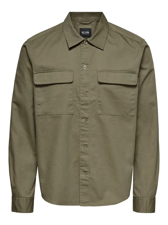 Only & Sons Onsmatti camicia overshirt twill maniche lunghe