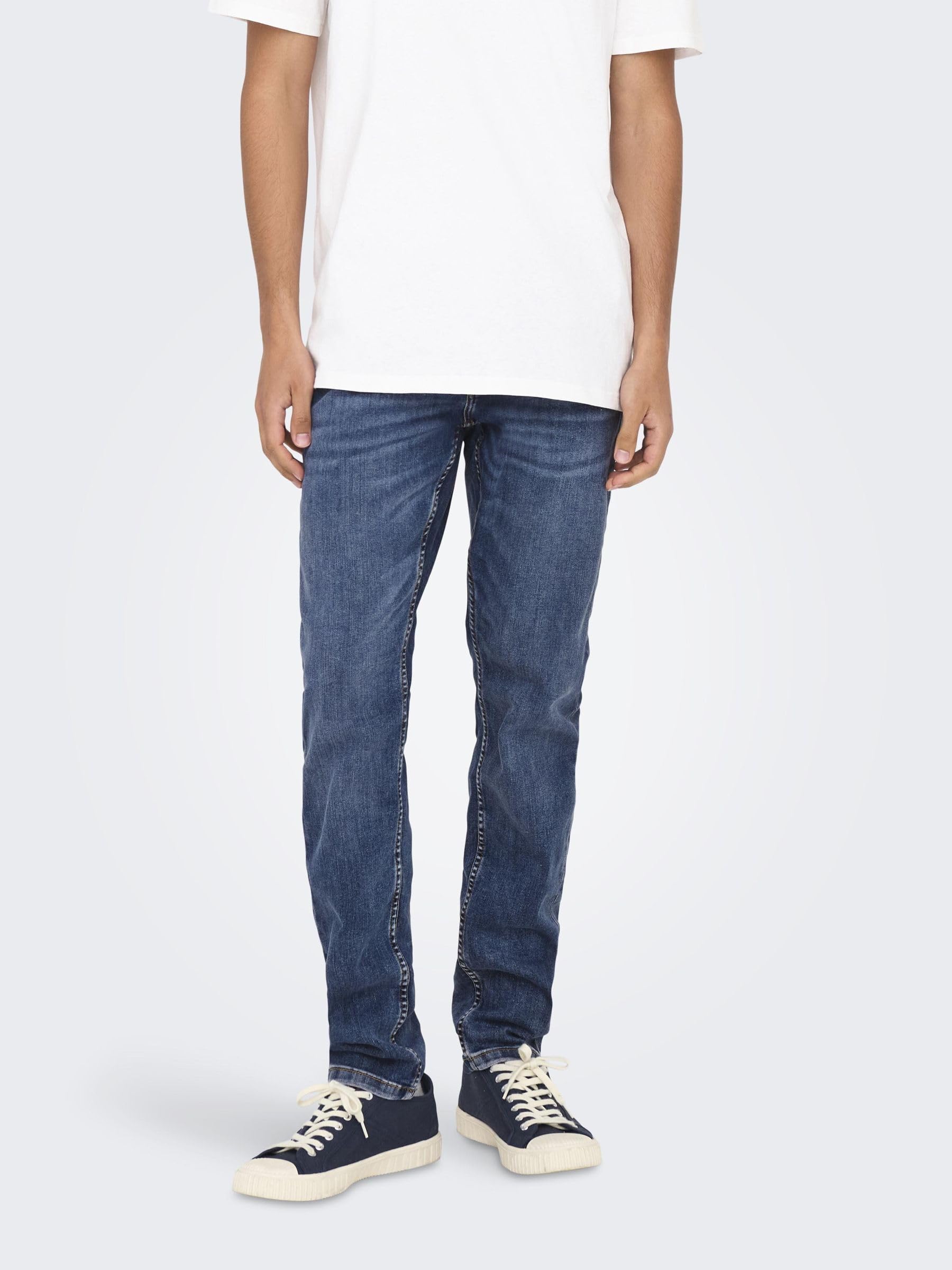 ONLY & SONS WARP Skinny Jeans uomo 28W/32L blu denim
