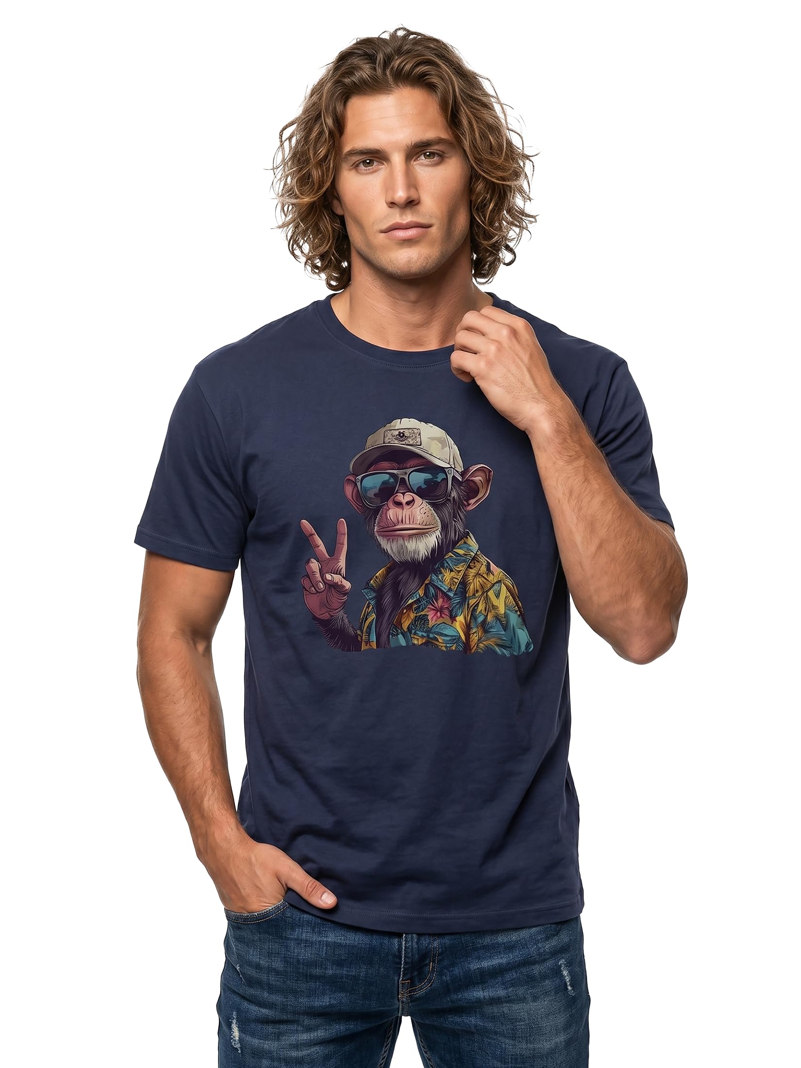 MAKAYA Monkey maglietta uomo XXL 100% cotone scimmia