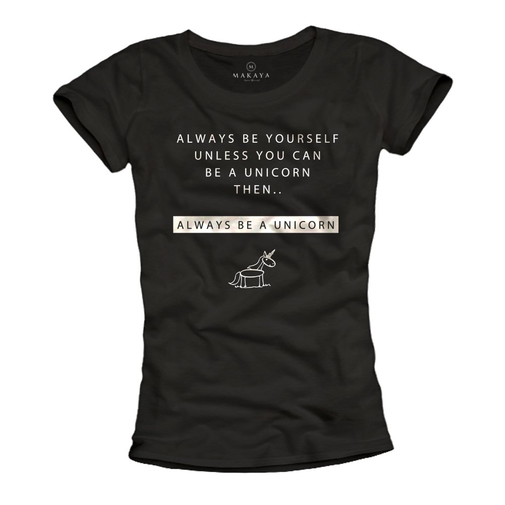 MAKAYA Always Be a Unicorn t-shirt donna cotone taglia S