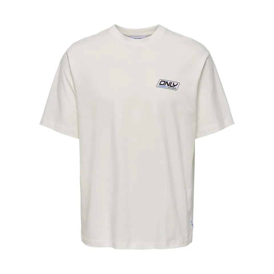 ONLY & SONS Sprint T-Shirt Cotone Bio Uomo Bianco Sporco M