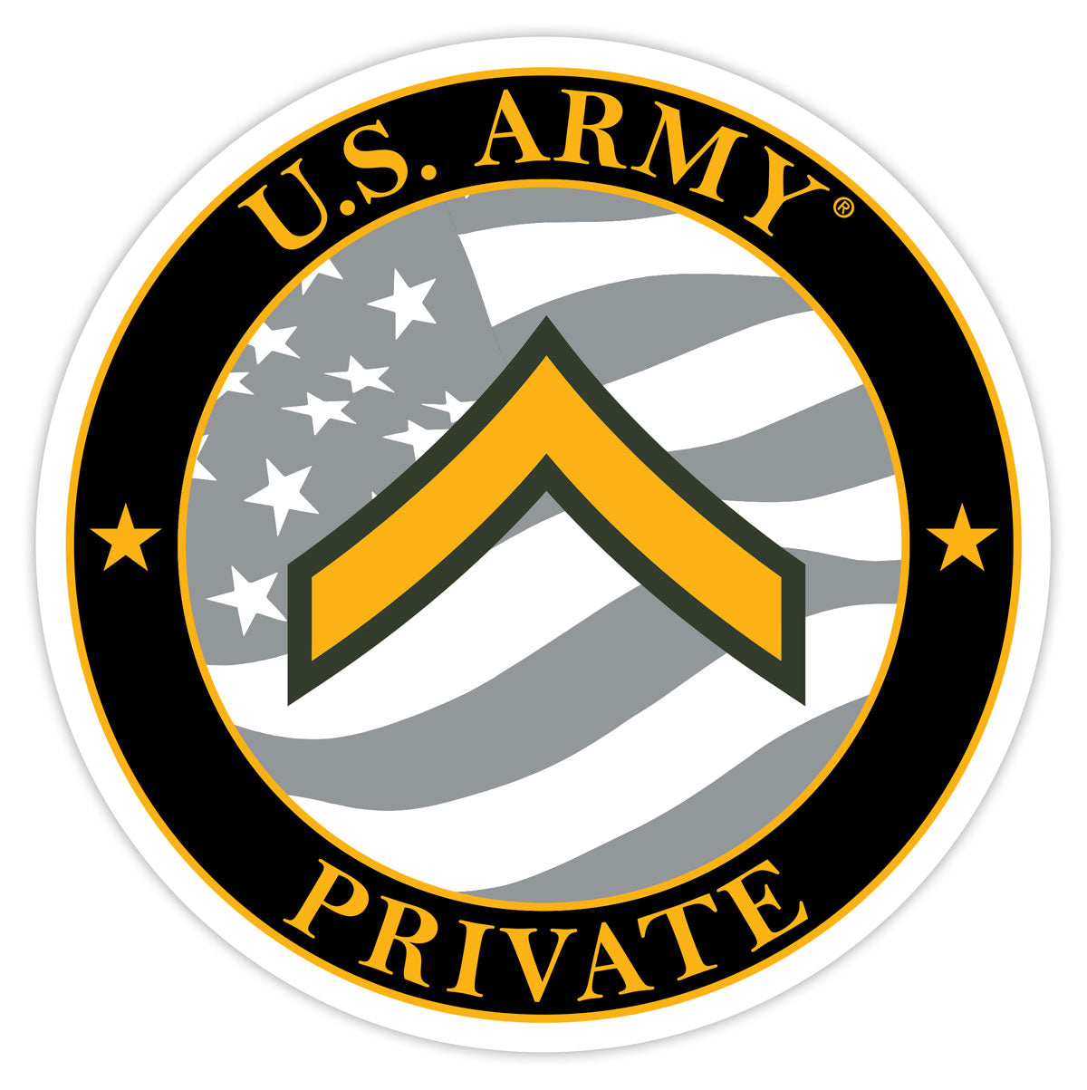 7.62 Design US Army E-2 Private decal tonda 3.5" vinile esterno