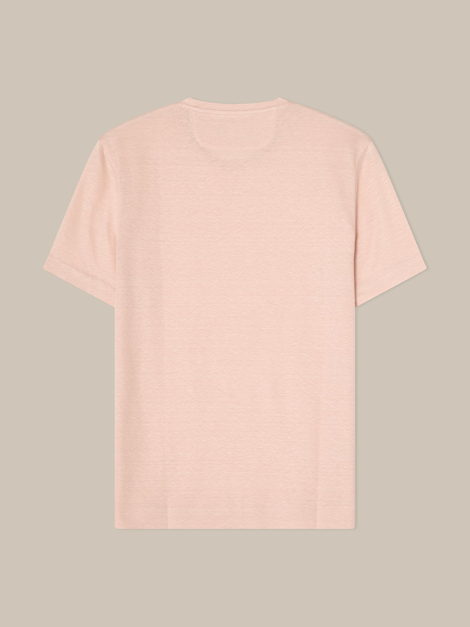 Robert Talbott Davis Linen T-shirt uomo Pink in lino piquet