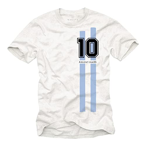 MAKAYA Futbol Argentina Numero 10 maglietta uomo XL 100% cotone