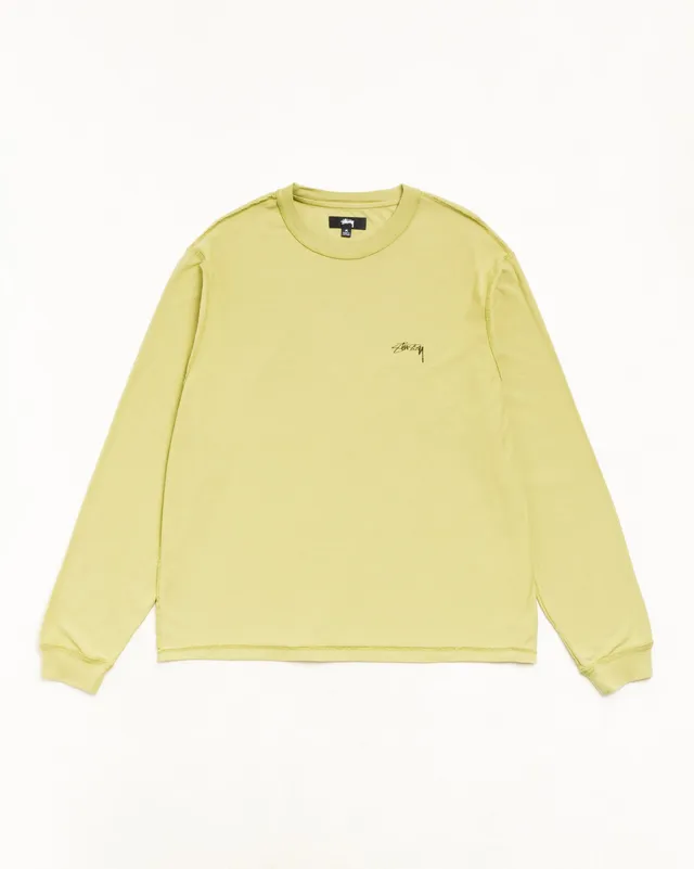 Stussy Lazy LS Tee maglietta manica lunga moss cotone